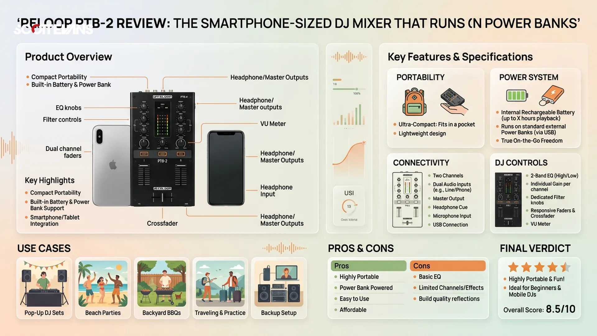 Featured image for Reloop PTB-2 Review: The Smartphone-Sized DJ Mixer That Runs on Power Banks